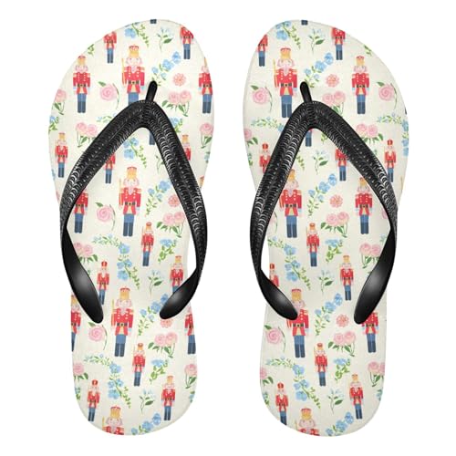 Burbuja Nutcracker Flip Flops for Women Men, Soft Thong Sandals Rubber Slippers for Pool Beach Essentials