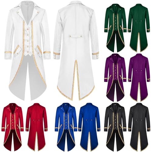 Chaqueta de esmoquin steampunk medieval para hombre y cosplay gótico de carnaval 2