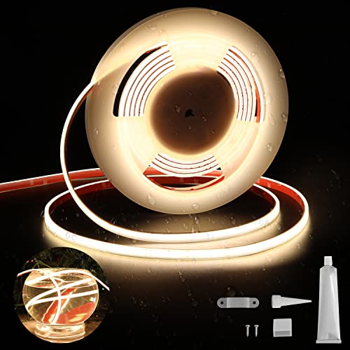 Outdoor LED Strip Lights 16.4ft, 4000K UL-Listed COB Lights Strip IP67 Waterproof, 528LEDS/m 24V, Silicone LED Neon Rope Light with 3M Tape for Outdoor Indoor Lighting Decor(NOT Included Power Supply) Outdoor LED Strip Lights 16.4ft, 4000K UL-Listed COB Lights Strip IP67 Waterproof, 528LEDS/m 24V, Silicone LED Neon Rope Light with 3M Tape for Outdoor Indoor Lighting Decor(NOT Included Power Supply)