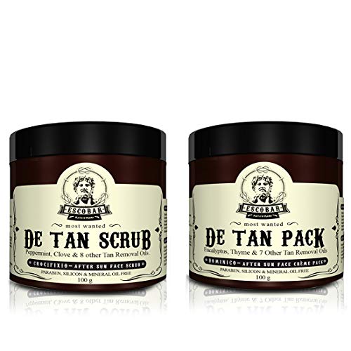Escobar De Tan Face Scrub and De Tan Cream Face Pack, 200 g (Pack of 2)