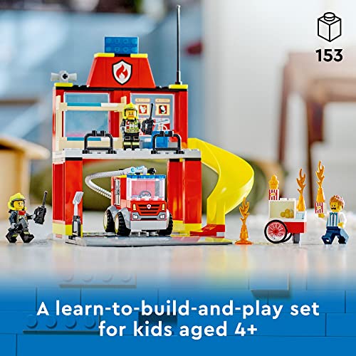 Lego 6425841 City Fire Station And Fire Engine 60375, Pretend Play Fire Station With Firefighter Minifigures, Educational Vehicle Toys For Kids Boys Girls Age 4+ thumb #1