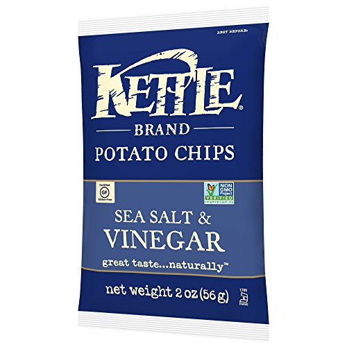 Image of Kettle Brand Potato Chips, Sea Salt & Vinegar Bags, 2 Ounce (Pack of 24)