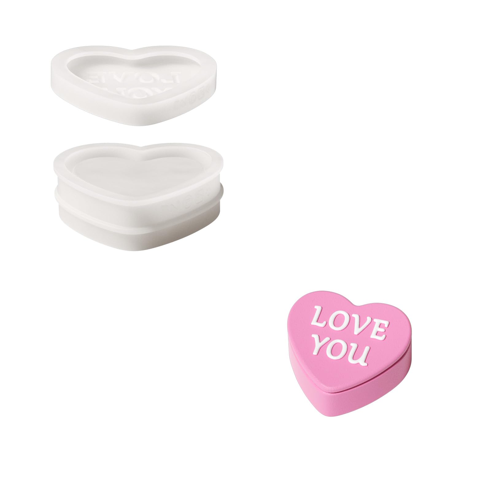 Moule en silicone bougies Jesmonite cœur avec couvercle BOOWAN NICOLE