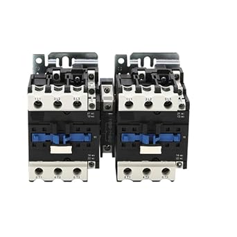 ATO 50Amp AC Contactor Mechanical Interlock AC Contactor Magnetic contactor 3Pole contactor 4Pole contactor 24v Coil, 4NO+2NC Auxiliary, Middle Position