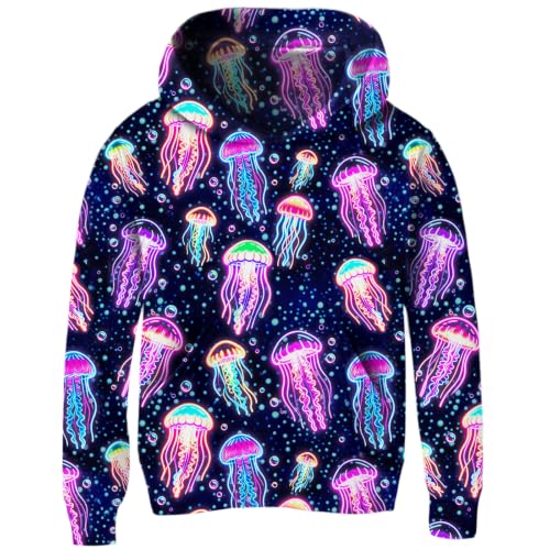 Image of uideazone Girls Graphic Hoodie, Long Sleeve Hooded Sweatshirt 4-14 Years