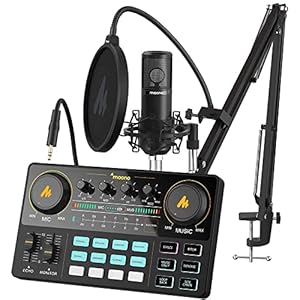 Podcast Equipment Bundle-MAONO MaonoCaster Lite -Audio Interface-All in One-Podcast Production Studio with 25mm Large…