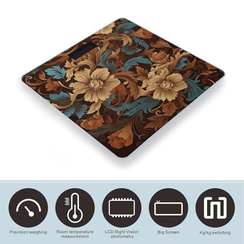 Set de balanza digital de baño con diseño floral miniatura 3
