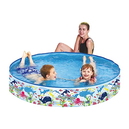 Benross 83440 Rigid Kids’ Paddling Pool/Fun Sea Life Design / 59 Inch/150 cm Diameter/Repair Patch Included / 350 Litre Water Capacity/Vibrant Multi-Colour Design