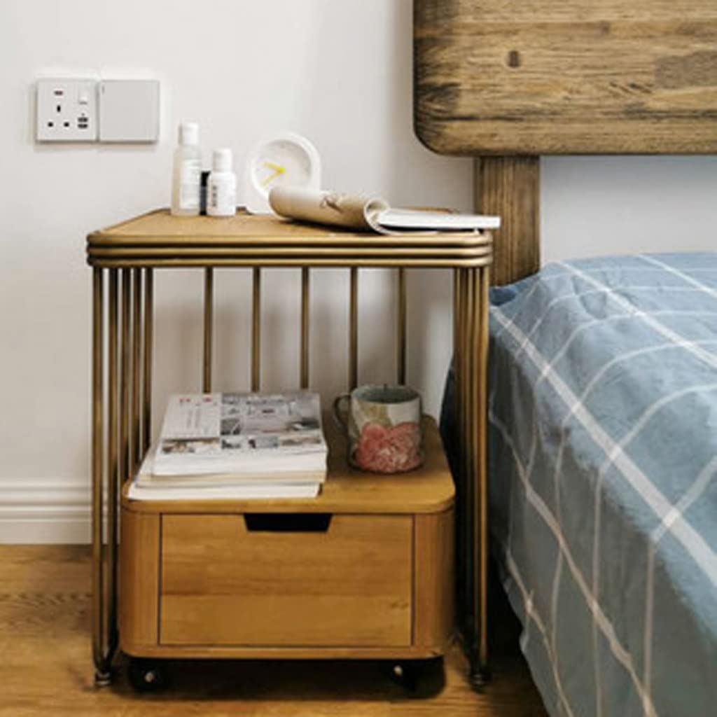 ZJHFFFG Nightstand Storage Unit Retro Bedside Table Removable Small Bedroom Side Cabinet Classic Simple with Wheels Storage Locker for Living Room Tea Room Study Bedside Table
