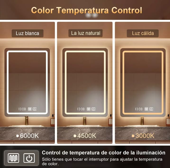 Consejos y reviews para comprar Espejo biselado con luz led de esta semana. 24 Consejos y reviews para comprar Espejo biselado con luz led de esta semana. 24