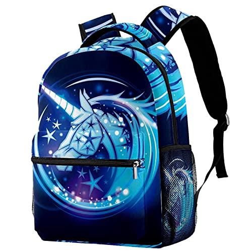 Sac à dos licorne étoile robuste avec double manchon pour gourde