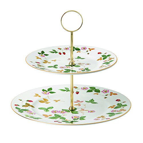 Wedgwood Wild Strawberry 2-Tier Cake Stand Green
