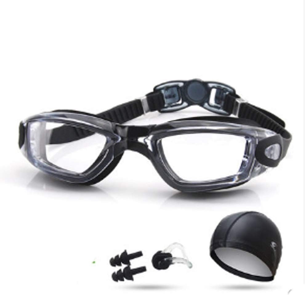 近視水泳ゴーグルシリコーン水泳ゴーグル防曇抗紫外線光学防水男性と女性の大人の透明レンズゴーグル (サイズ : 150 度) (0 度