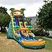 JumpOrange 19’ Cali Palms Commercial Grade Water Slide with Detachable Deep Pool for Kids and Adults (with Blower), Outdoor Indoor, Wet Dry Use, Tall Waterslide Inflatable