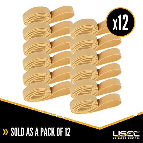 Us Cargo Control Large Rubber Moving Bands - 25 Inch Unstretched - 50 Inch Fully Stretched - Yellow Moving Rubber Bands For Moving Supplies - Includes 12 Big Rubber Band Straps #TOP7