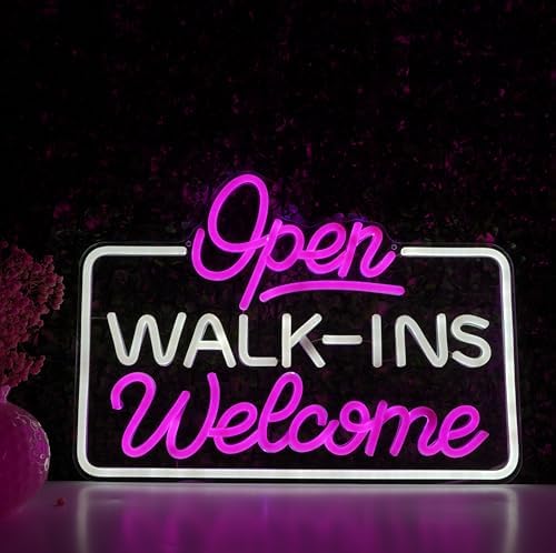 Open Walk,Ins Welcome Neon Sign Led Light, Neon Wall Sign For Salon, Spa, Bedroom, Club Party, Tattoo Shop, Barbershop, Storefront Window Business Decor image 5