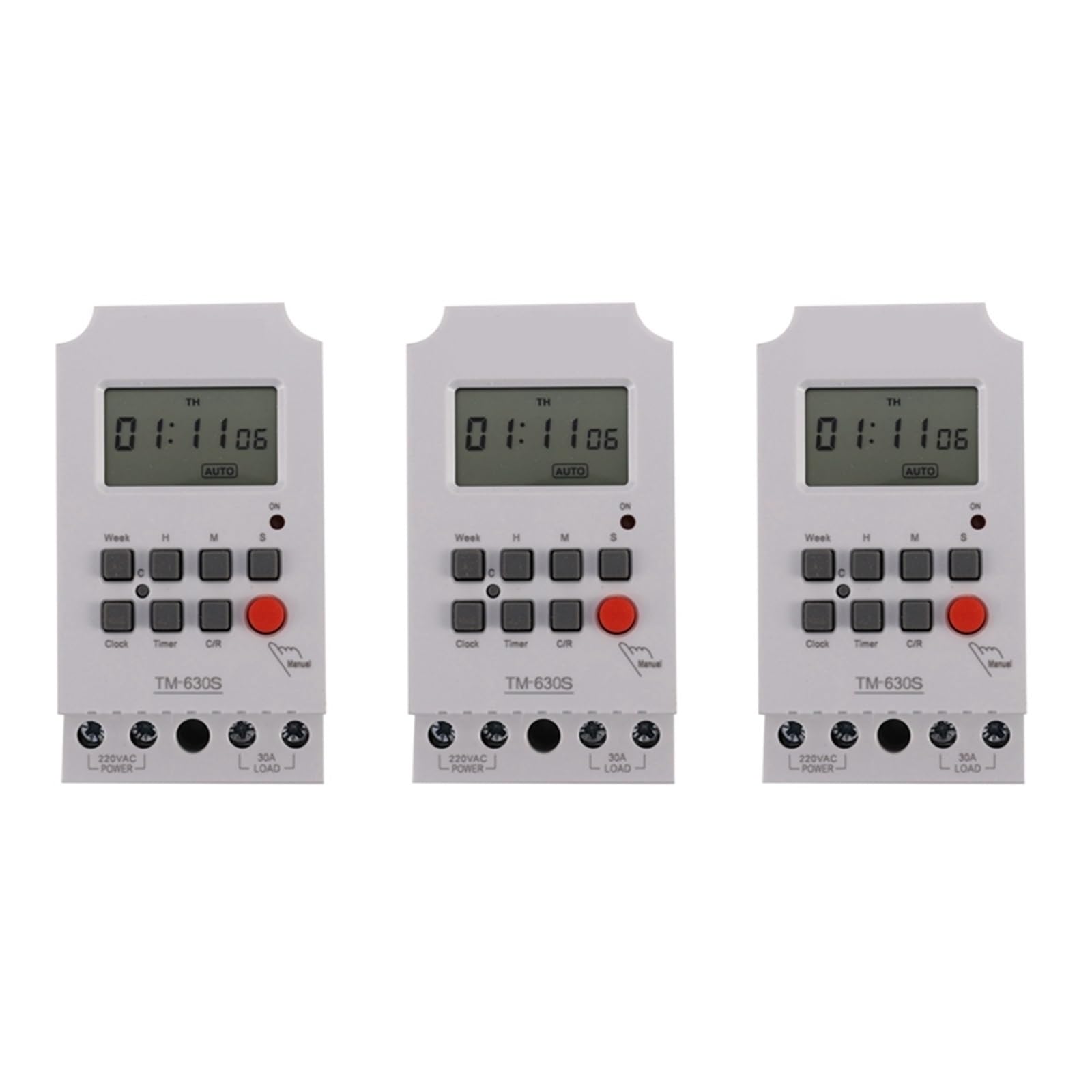 ZERVA Interruptor de Temporizador de Control de Segundos de 220 V, Controlador de Tiempo de Salida de Voltaje de Pin de Pantalla Digital de Pantalla
