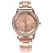 Produktbild Uhren Dellin Qualität Japanisches QuarzWomen's Herren Kristall Strass Edelstahl Analog Quarz Armbanduhr (Roségold)