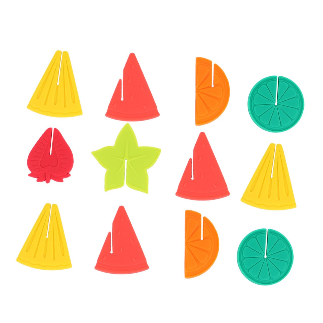 Ciieeo 12 Pcs Wine Glass Markers Creative Fruit Shaped Clips for Easy Identification at Parties Odorless and for Wine Glasses and Chilled Drinks