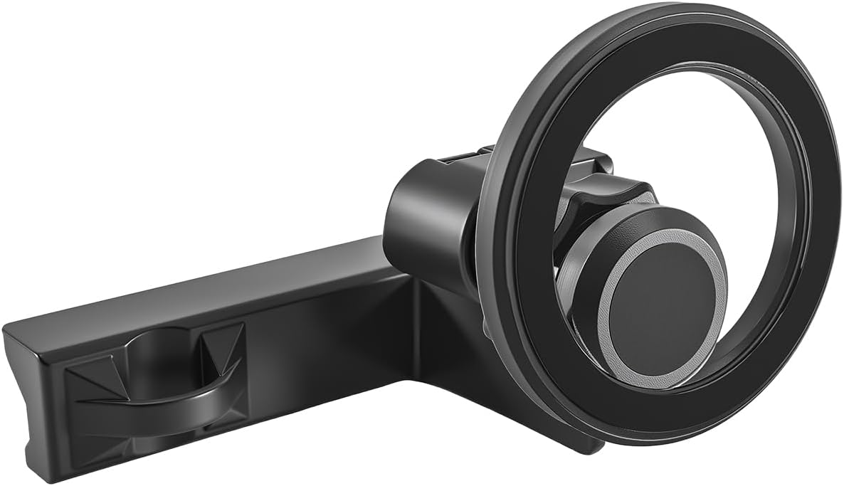 Magnetic Dashboard Phone Mount Fits for Rivian R1T Gen 1 & R1S 2022-2025, Driver Side No-Drill Anchored Mount with 17mm Ball, Built-In Sunglasses Hook, Compatible with MagSafe & Universal Mounts