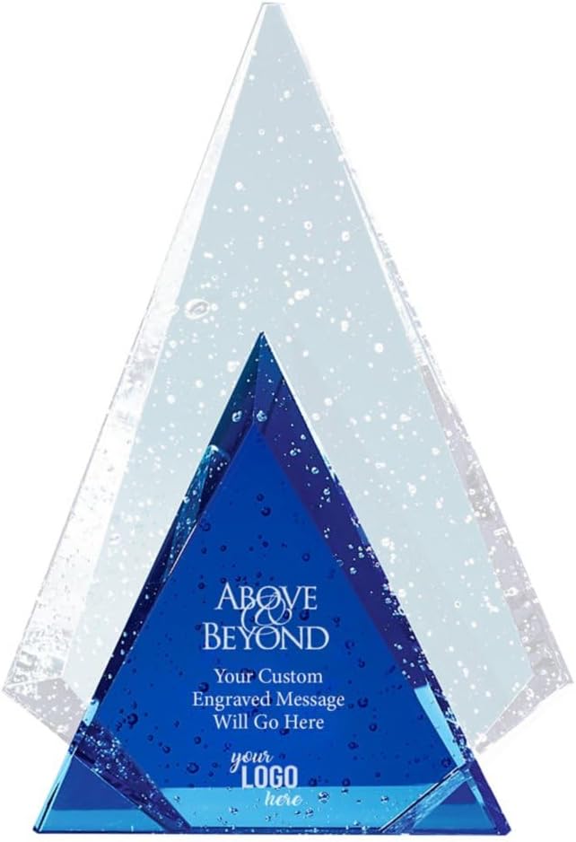 Baudville Custom Engraved Trophy - Glistening Praise - Crystal Award - Parent