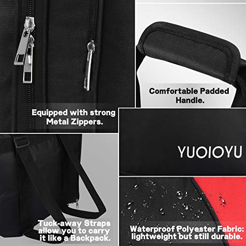 YUOIOYU Waterproof Ski Boot Bag Snowboard Boot Bag 2 Carry Ways Compact Lightweight Travel Skiing Luggage for Helmets, Gear, Globes, Goggles,Outerwear with Venting, Red - Thumbnail 7
