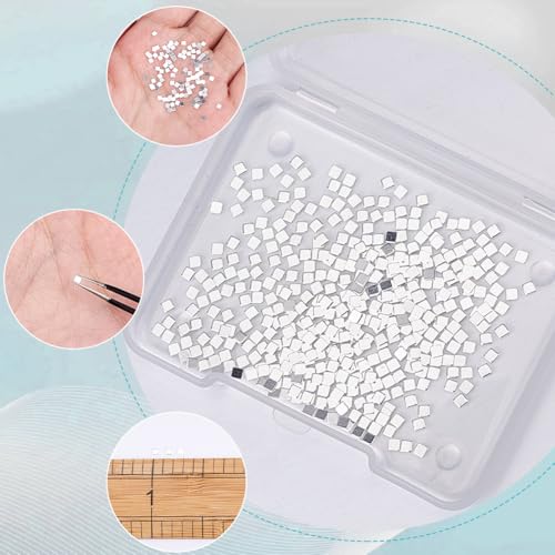 Image of Beebeecraft 1 Box 500Pcs Solder Chips Silver 2x2mm Easy Welding Soldering Precut Chips Tiny Square Low Temp for Jewelry Making Repair