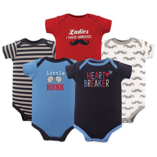 Image of Luvable Friends Baby Unisex Long Sleeve Bodysuits, 5-Pack
