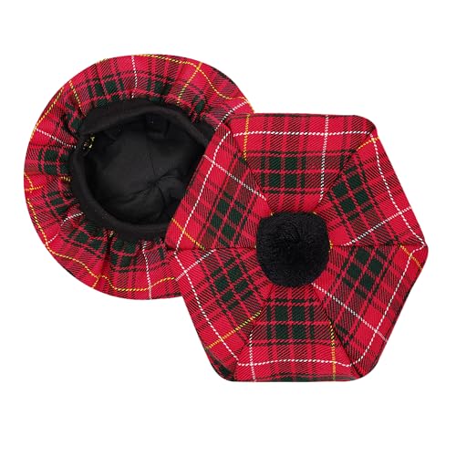 Chapeau écossais Tam o' Shanter homme bonnet plat laine acrylique béret traditionnel celte