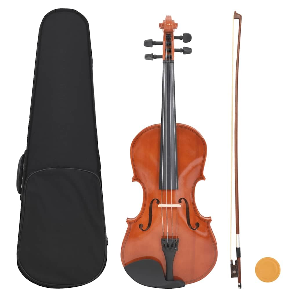 Violine Komplettset mit Bogen Kinnhalter Softbox Dunkles Holz 4/4 für Anfänger und Profis, inklusive Kolophonium Schulterstütze, Etui, geeignet für Kinder, Erwachsene, Schüler, Konzert