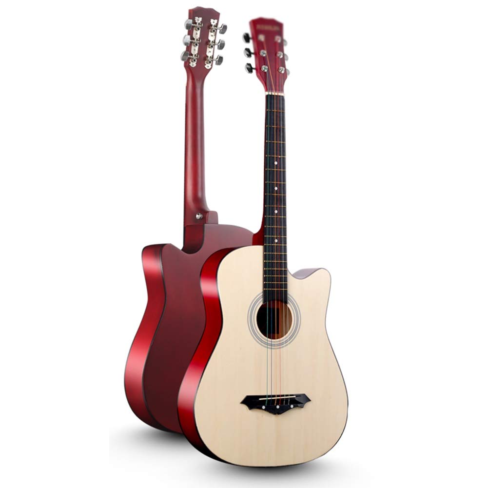 Kit chitarra acustica con design a spalla mancante, custodia e accessori tutorial per principianti per imparare la musica folk