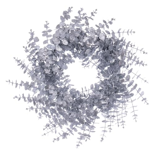 Vickerman 24' Silver Artificial Eucalyptus Glitter...