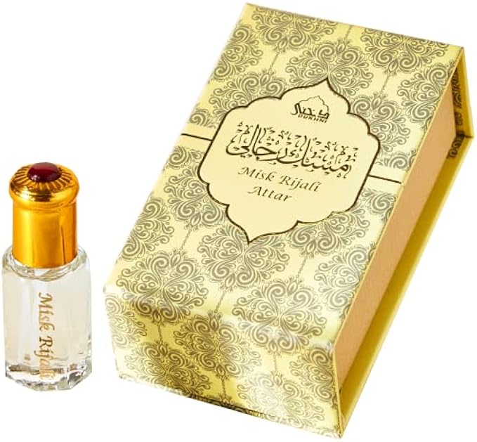 Dukhni Misk Rijali Attar | Soft Silky White Musk | مسك رجالي عطر | Authentic Arabic Fragrance Oil | 100% Pure, Alcohol-Free, Halal | 1 bottle x 6ml