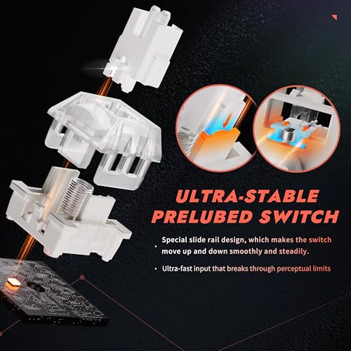 Image of DrunkDeer A75 Pro Rapid Trigger Mechanical Gaming Keyboard HE Hall Effect Silent Magnetic Switch Adjustable Actuation PBT Keycap Cherry Profile RGB 75% 82 Keys ANSI Wired with Knob, White