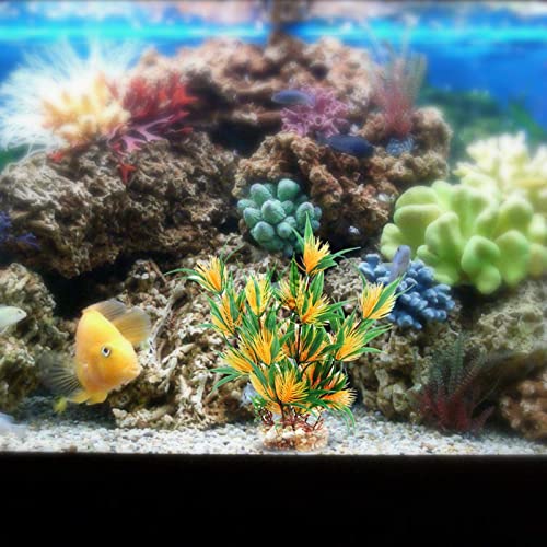 Jeanoko Acquario Simulazione Artificiale Piante acquatiche di Sicurezza in plastica Base di Sabbia per Acquario Decorazione Paesaggio(Come Mostrato nell'immagine) - Image 7