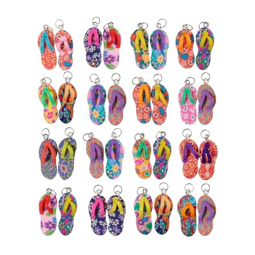 LUBINGSHINE 36pcs Clay Flip Flop Charms for Jewelry Making, Cute Polymer Clay Flowers Flip Flop Pendants Summer Charms for Necklace Earrings Bracelet DIY Crafts