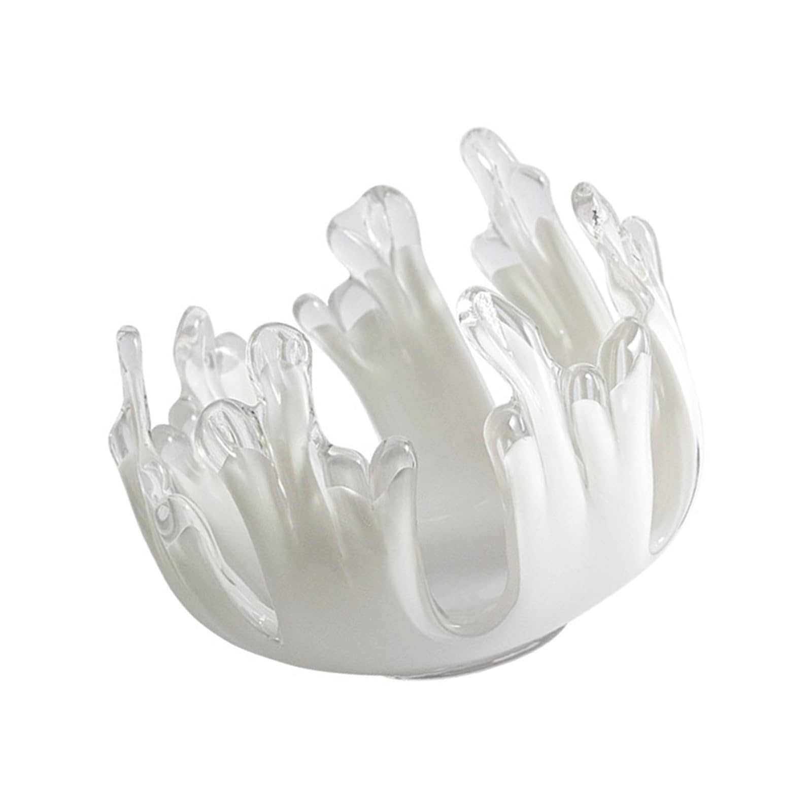 Limtula Handcrafted Glass Stand with Contemporary Fluid Design Artistic Irregular Waves Jewelry Trinket Tray Home Decors Glass Jewelry Trinket Tray