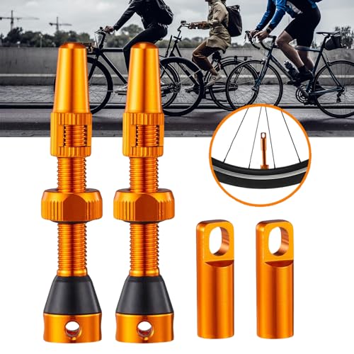 Válvulas Tubeless para Bicicletas, Válvulas de Aleación Ligera de 60 mm con Herramienta Removedora de Núcleos y Tapones miniatura 2