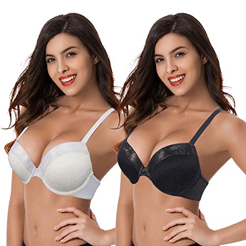 Sujetadores de encaje push up con aros Curve Muse para solucionar la falta de realce en 75F