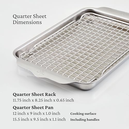 Image of Hestan Provisions OvenBond - 9 inch x 12.5 inch Tri-ply Clad Stainless Steel Quarter Sheet Pan with Rack