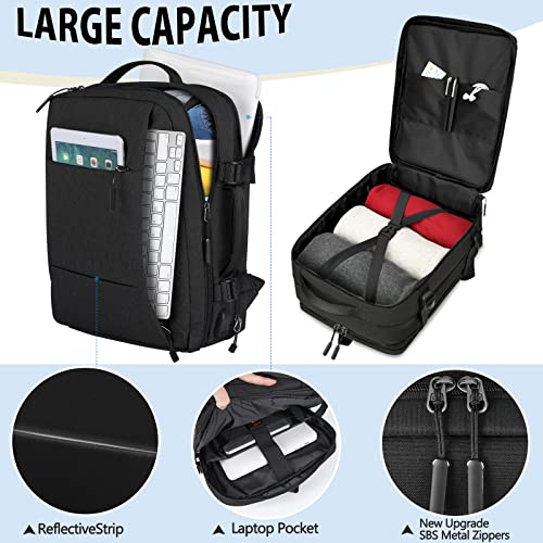 Travel Backpack 15.6 inch Flight Approved Carry On Luggage Backpack Expandable Laptop Backpack for Men Women Business Overnight Weekender College Backpack with USB Charging Port, B image 8