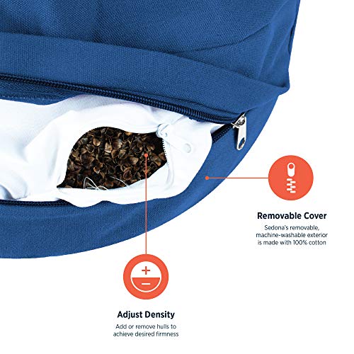Image of Retrospec Sedona Zafu Yoga Meditation Cushion with Carry Handle and Filled with buckwheat Hulls; Midnight Blue, Crescent