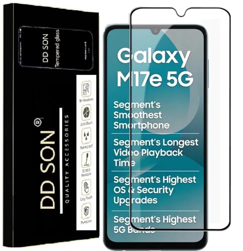 Image of DD SON remium Tempered Glass Screen Protector Guard Compatible For Samsung Galaxy M17e 5G (6.7 Inch, Pack of 1) | Edge to Edge Coverage With Easy to installation kit for Smartphone
