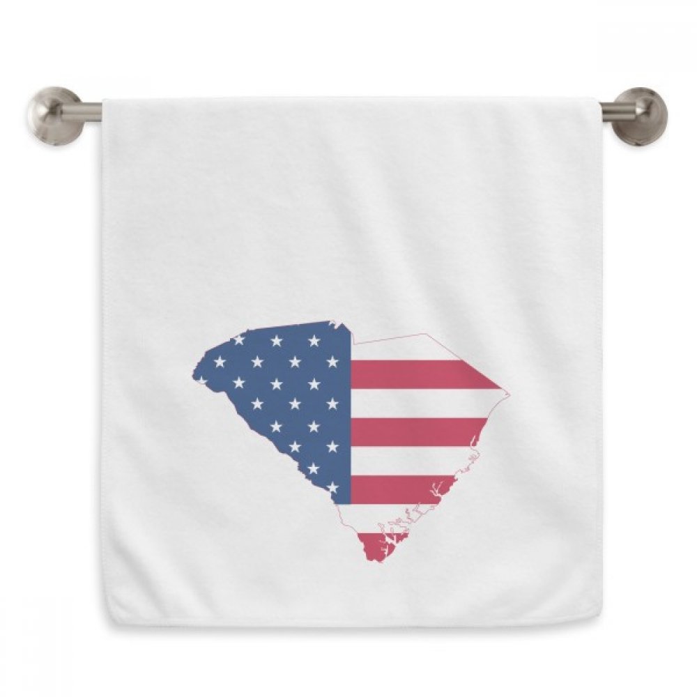 Serviette blanche USA Carolina drapeau 13x29 inch essuie-mains moelleux
