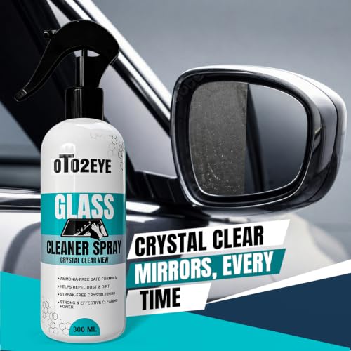 Image of OTO2EYE Car Care Cleaning Kit - 300mL Windshield Washer Fluid, 300mL Glass Cleaner, Interior Cleaner & Protectant with UV Protection, Microfiber Towel (Pack of 4)