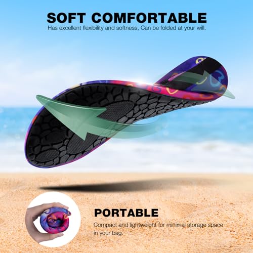 Image of SIMARI Water Shoes for Women Men Swim Aqua Socks Beach Pool Essentials Barefoot Surf River Boat Kayak Sea Yoga Sand Exercise Sport Accessories Breathable Quick-Dry Adult Youth Kid Size SWS001