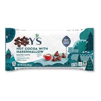 Hot Cocoa Flavor Baking Chips with Marshmallow Style Notes, No Sugar Added, 1 Bag
