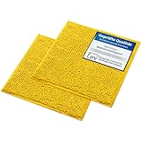 WohnDirect Badematten Set 2 teilig   Gelb 45 x 45 cm   rutschfest & Waschbar   Badvorleger, Badezimmerteppich, WC Vorleger