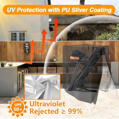Image of EVRBUL Treadmill Cover Heavy Duty Waterproof Dustproof Running Machine Cover Home Gym Exercise Workout Equipment Protective with Air Vents Reflective Strip Drawstring