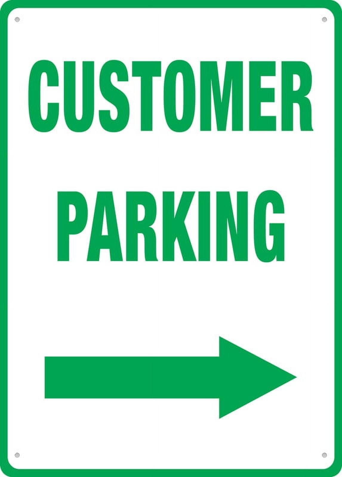 Peiyeety A09 Customer Parking Right Arrow Sign Outdoor, Uv Printed Rust Free Aluminum 12X16 Inches,Yard Sign For Home, Business, Driveway Alert